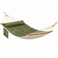 Amaca 200 x 120 cm in tessuto verde con barre in legno per giardino