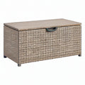 Baule contenitore da esterno 120 x 60 x 60 cm in rattan sintetico grigio - con coperchio