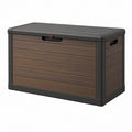 Cassapanca contenitore 120 x 55 x 60 cm in resina marrone/antracite per esterno con coperchio