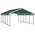 Tettoia per auto 600 x 300 x 270 cm in acciaio zincato verde - copertura a falde