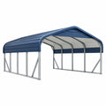 Tettoia per auto 610 x 366 x 290 cm in metallo blu e argento con copertura curva